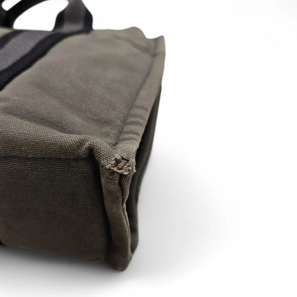 Hermes Fourre Tout PM Holdall Tote Bag In Gray And Black Cotton Canvas